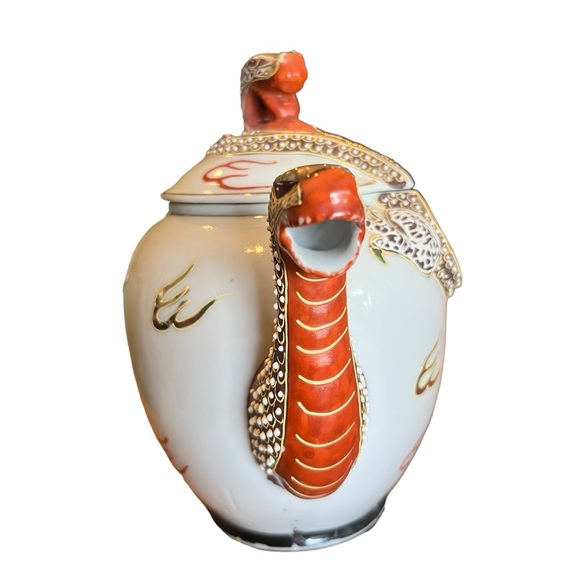 Dragon Ware Porcelain Tea Pot Vintage Moriage Japanese Made - Picture 2 of 10